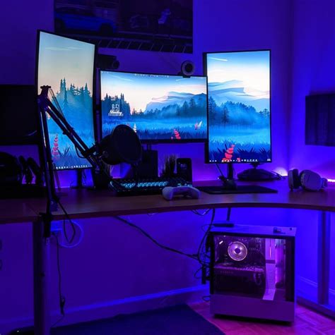 Image result for Three Curved Computer Monitor Setup