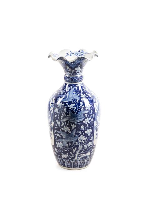 Monumental Blue and White Floor Vase or Dramatic Center Piece For Sale ...