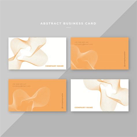 Organic orange abstract business card template design | Free Vector