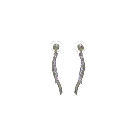 Buy BIBI Silver tone Crystal Post earrings at Ubuy India