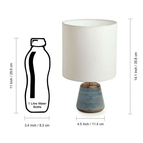 Buy ExclusiveLane Blue-Carved' Table Lamp In Mango Wood (14 Inch) Online
