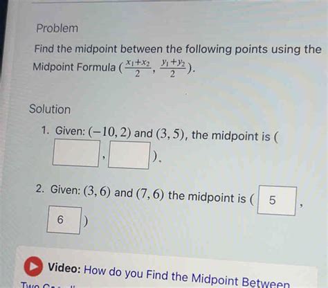 Midpoint Formula Between Two Points Solved Problems 的图像结果