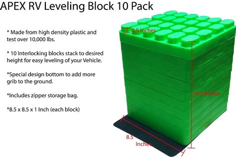 S APEX RV Heavy Duty Interlocking Leveling Blocks (10 Pack) - Modular ...
