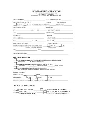 Fillable Online cetoweb SCHOLARSHIP APPLICATION TYPE OR PRINT LEGIBLY ...