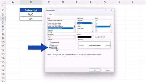 Image result for Excel Add Subscript to a Number