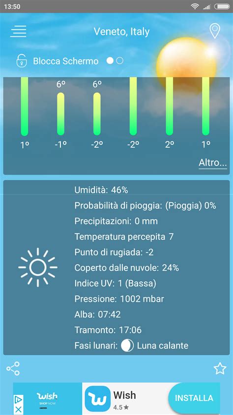 L'app Meteo del Giorno fornisce previsioni del tempo fino a due ...