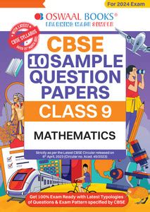 Oswaal Cbse Sample Question Papers Class 9 Mathematics Book: Buy Oswaal ...