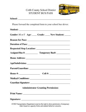 Fillable Online nexus edu SCHOOL BUS SERVICE APPLICATION FORM - Nexus ...