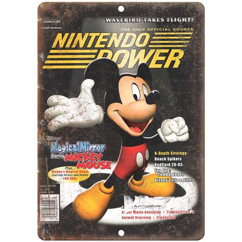Nintendo Power Mickey Mouse Magical Mirror 10" X 7" Reproduction Metal ...