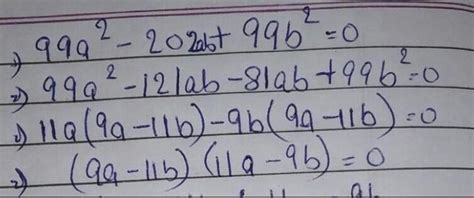 99a^2-202ab+99b^2 - Resolve into factors - Brainly.in
