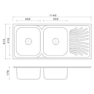 Jayna DBSD 03 Signature Mercury Double Bowl Kitchen Sink with Single ...