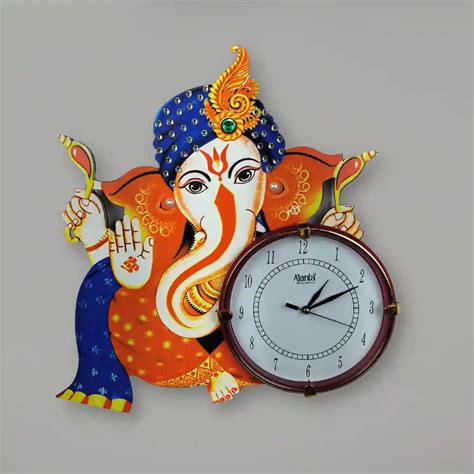 Handmade Wooden Lord Ganesha Design Analog Wall Clock – ClassyArtZ.com