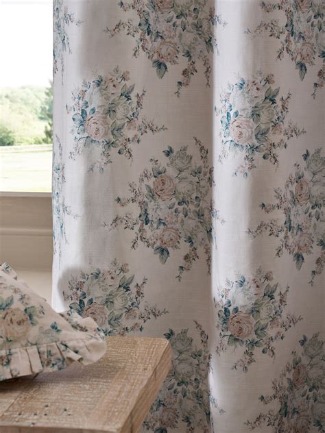 Buy Shabby Chic by Rachel Ashwell® Natural Eyelet Rose Blossom Teal on Grain Blackout Lined ...