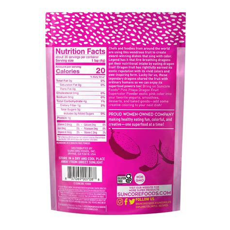 Buy Suncore Foods Pink Pitaya Supercolor Powder, Pink Food Coloring ...
