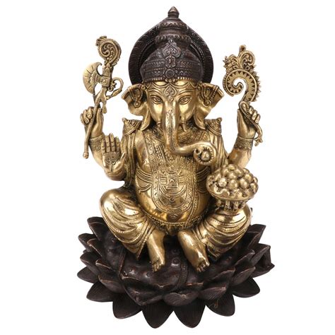 Artvarko Brass Idol Ganesha Large Size Ganpati Bhagwan Murti for Home ...