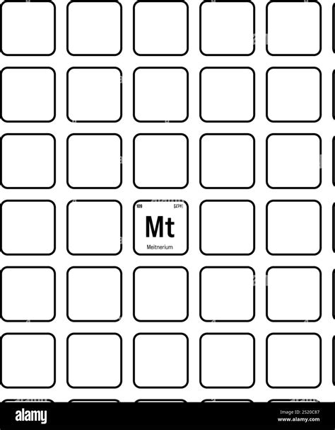 Meitnerium, Mt, periodic table element with name, symbol, atomic number ...