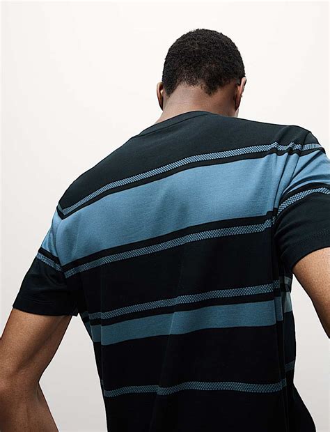 Buy Pure Cotton Striped T-Shirt at Marks & Spencer