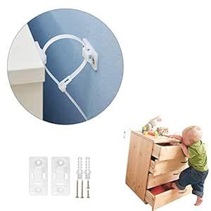 12 Pcs Furniture Straps, Baby Proofing Anti Tip Furniture Anchors Kit ...