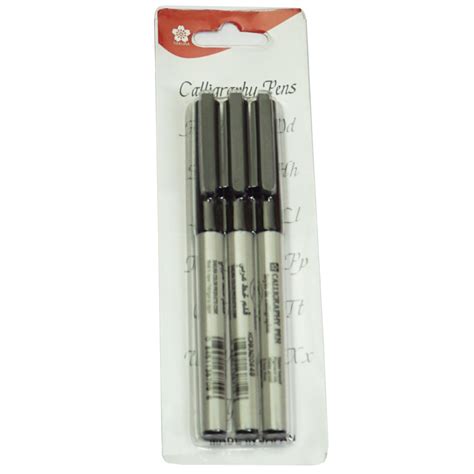 Sakura 1.0mm 2.0mm 3.0mm Tip Black Color Calligraphy 3 Pen Set SKU 23306