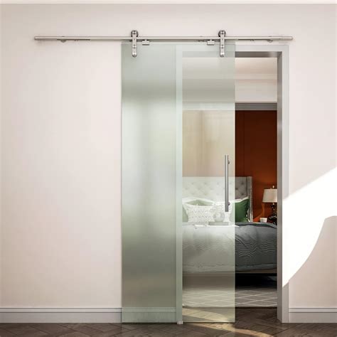 Buy DIYHD 6FT Soft Close Glass Barn Door Hardware Stainless Steel Two ...