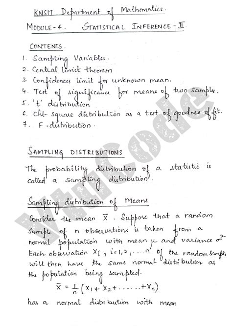 notes of mathematics - KNSIT Department of Mathematics 4. STATISTICAL ...