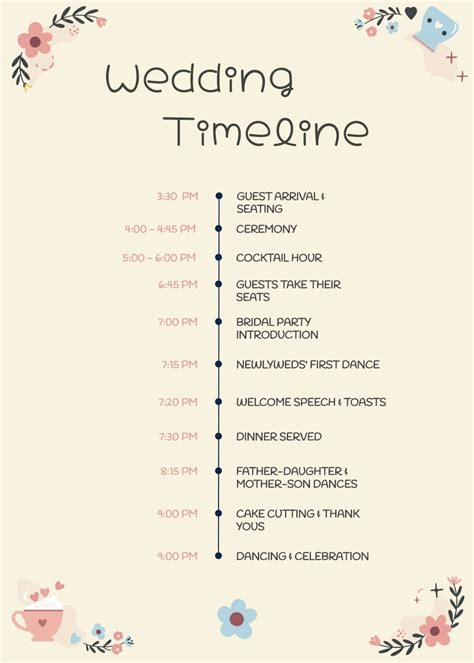 Wedding day timeline template 60 photos - Astyledwedding.com