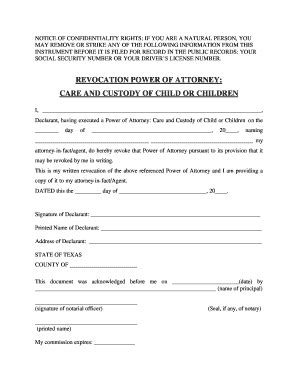 How To Revoke Power Of Attorney In Texas - Fill and Sign Printable ...