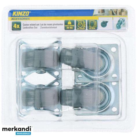 4-piece swivel castor set Smooth-running wheels for easy mobility ...