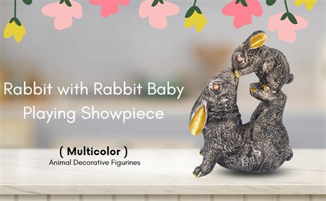 Buy ZART Rabbit Statue with Rabbit Baby Playing Showpiece for Home ...