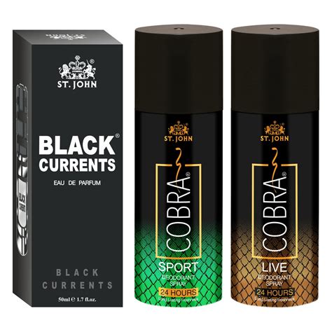 Buy ST.JOHN Cobra Deodrant Live & Sports 150 ml each & Black Current ...