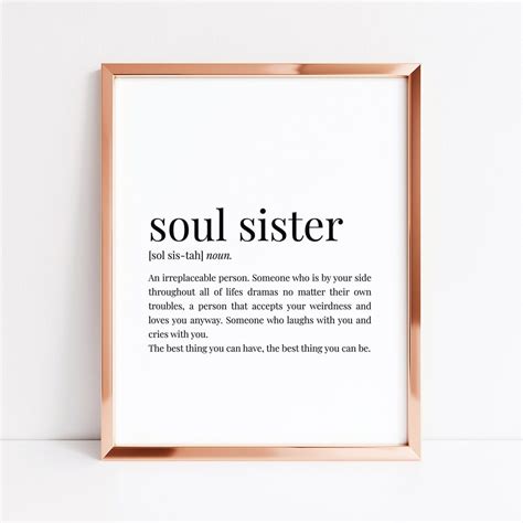 Soul Sister Definition Gift for Best Friend Friendship Gift for Women ...