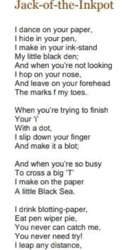 identify the rhyming words in this poem Jack-of-the-inkpot - Brainly.in