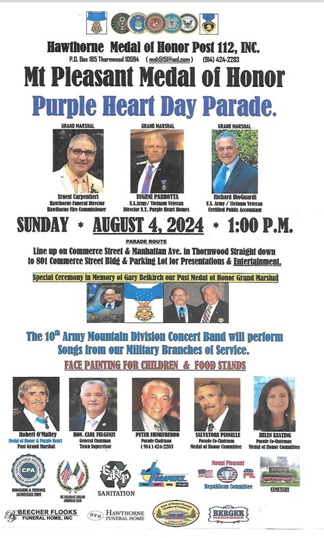 Aug 4 | Mount Pleasant Purple Heart Day Parade | Pleasantville, NY Patch