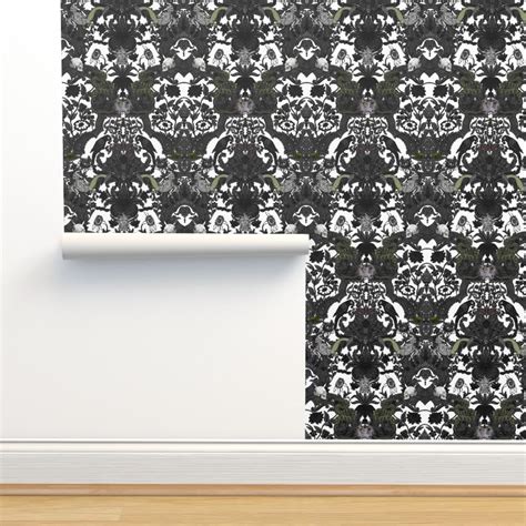 This Is Halloween! Haunted House Damask Wallpaper | Spoonflower