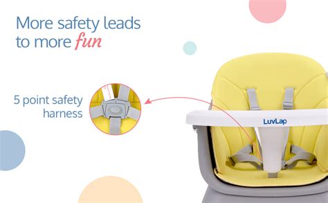 Luvlap Multifunctional 6 in 1 High chair, Grey & Yellow – Luvlap Store