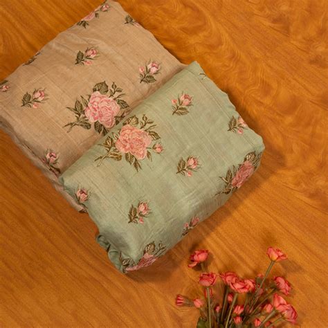 Samreen Floral Buta on Tussar Silk – Zarinama