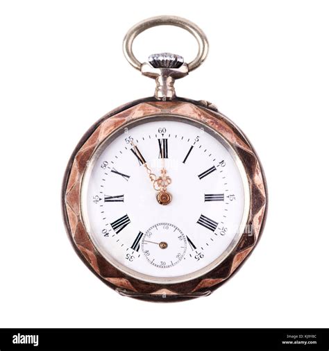 Old fob watch isolated on white background Stock Photo - Alamy