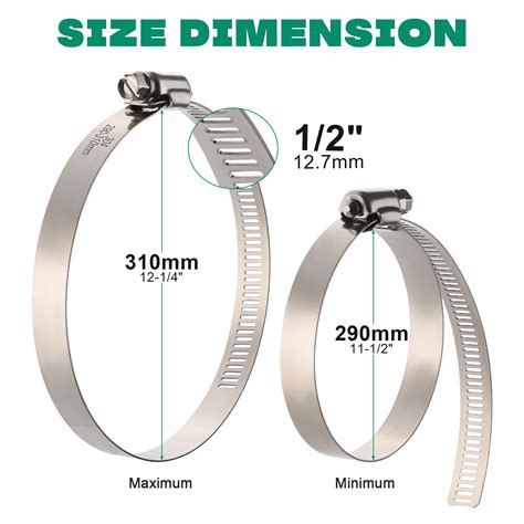 Snapklik.com : Large Hose Clamps, 10 Pack 12 Inch Stainless Steel Hose ...