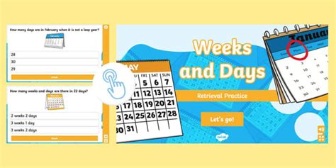 👉 Retrieval Practice: Weeks and Days Maths Interactive Quiz