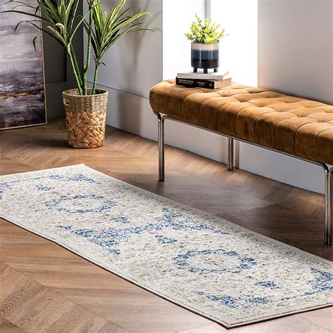nuLOOM 2 X 6 (ft) Blue Indoor Distressed/Overdyed Area Rug RZBD07A-206 ...