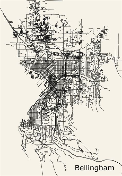 City map of Bellingham, Washington, USA 40165525 Vector Art at Vecteezy