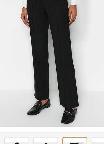 Trendyolmi̇lla Siyah Straight/Düz Kesim Yüksek Bel Nervür Dikişli ...