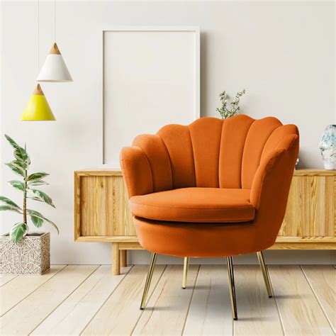 Modern Luxury Mustard Velvet Lounge Chair