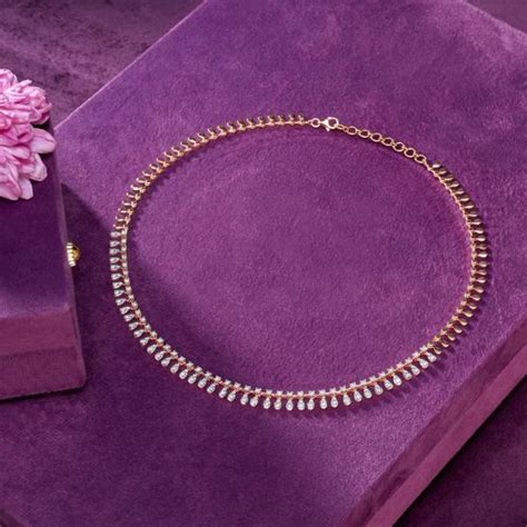 Buy Minimalist Diamond and Yellow Gold Necklace ONK23C03-D400R2B Online ...