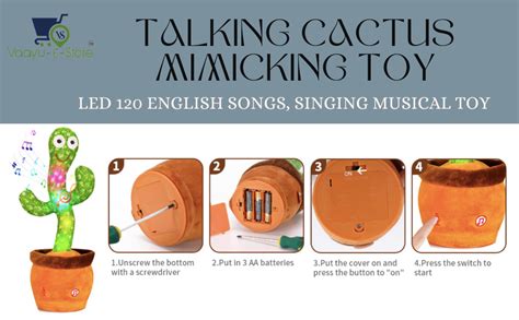 Vaayu -E- Store Dancing Cactus Toy, Wriggle & Singing for Babies & Kids ...