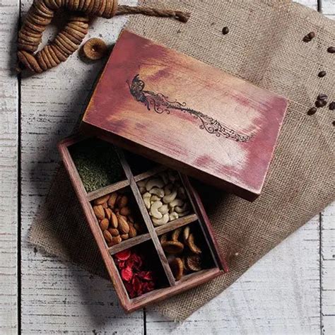 Buy Distress red wooden box online - Wooden box - Fabuliv