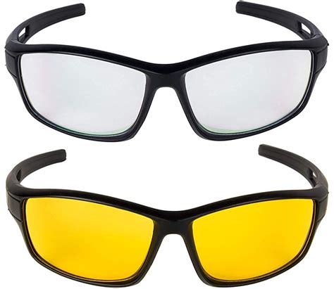 Buy Debonair Combo Pack of 2 Unisex Sunglasses - (Clear-Yellow Lenses ...