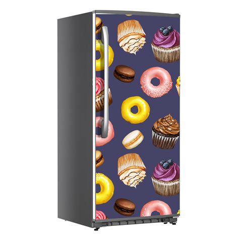 Donuts And Cupcake Art Self Adhesive Sticker For Refrigerator ...