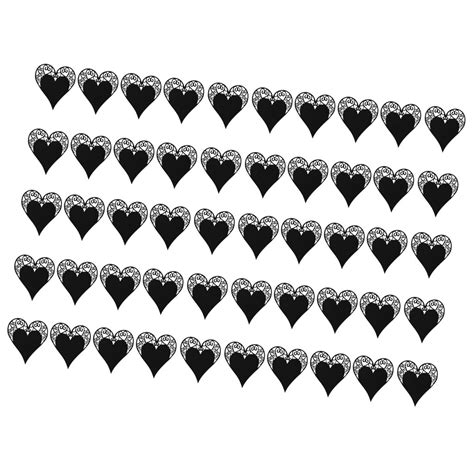 Rare 50x Heart Wine Glass Place Card Baby Shower Party Decor Black ...