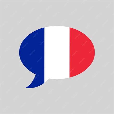 Premium Vector | Speech bubble with flag of france french language ...
